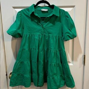 Bluebell Collection Babydoll Green Blouse
